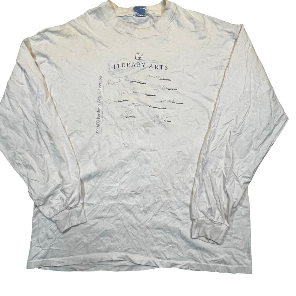 Vintage Literary Arts Portland Arts &‎ Lectures 1999 Long Sleeve Tee Hanes Men L